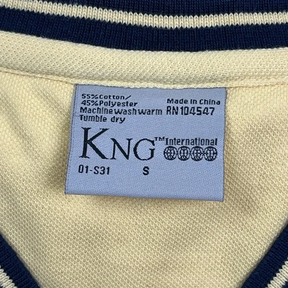 Vintage KNG International Short‎ Sleeve Shirts Preppy Yellow Navy Y2K Lot of 9 - Picture 3 of 8